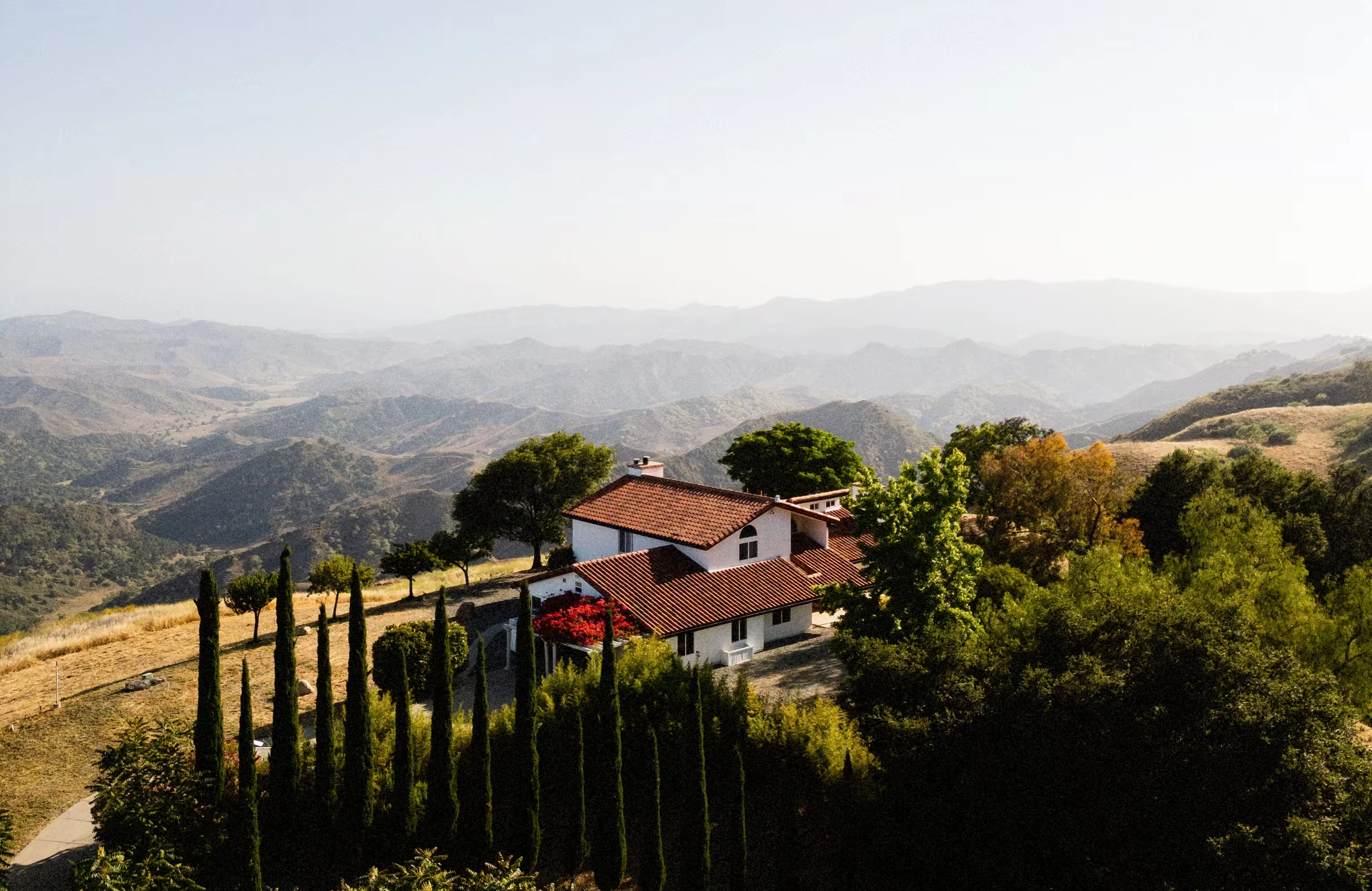 Mountain vineyard retreat view