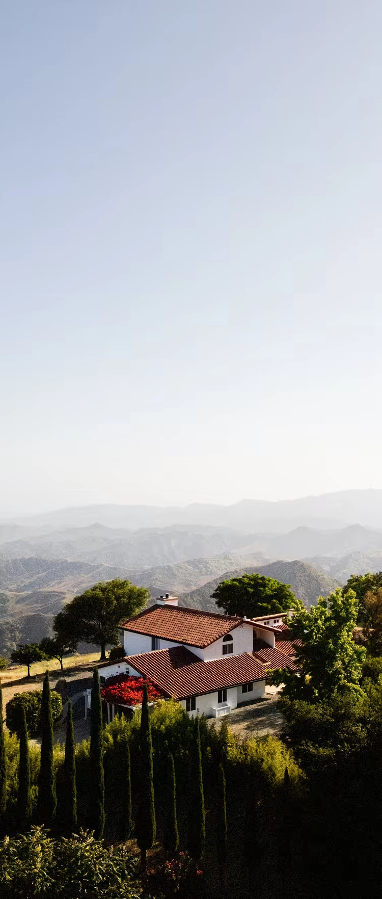 Mountain vineyard retreat view