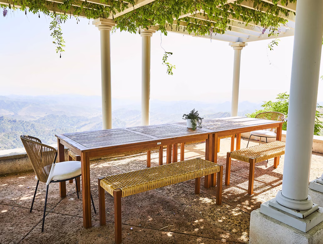 Multiple outdoor patios at The Ridge villa